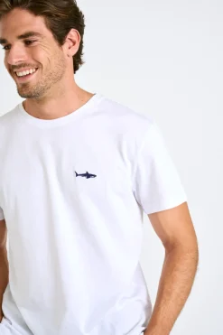 Cala 1789 T-shirt blanc en coton requin YANN SHARK Best
