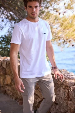 Cala 1789 T-shirt blanc en coton requin YANN SHARK Best