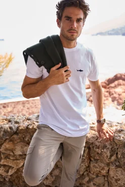 Cala 1789 T-shirt blanc en coton requin YANN SHARK Best