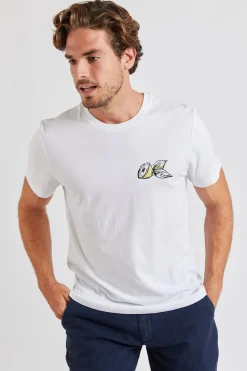 Cala 1789 T-shirt Blanc Yann Citron Discount