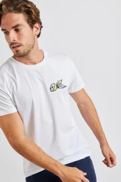 Cala 1789 T-shirt Blanc Yann Citron Discount