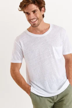 Cala 1789 Tshirt en lin blanc Collection Homme CYRIL LIN Clearance
