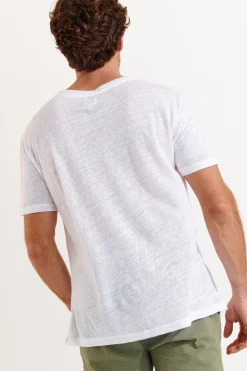 Cala 1789 Tshirt en lin blanc Collection Homme CYRIL LIN Clearance