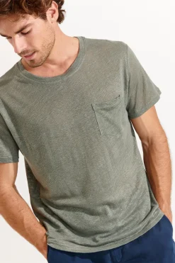 Cala 1789 Tshirt en lin kaki Collection Homme CYRIL LIN Fashion