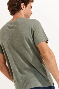 Cala 1789 Tshirt en lin kaki Collection Homme CYRIL LIN Fashion