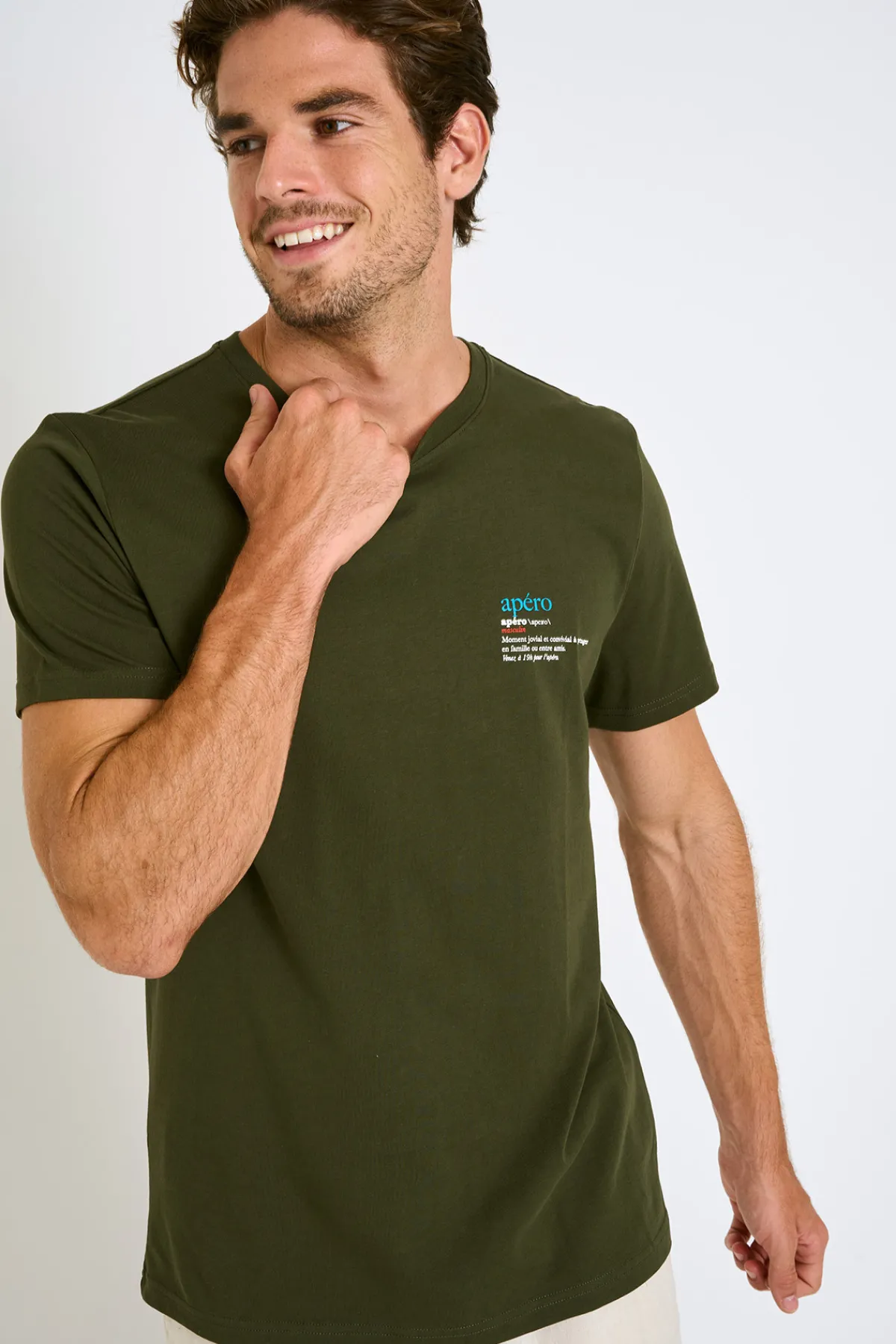 Cala 1789 T-shirt homme kaki "Apéro" YANNAPE DICTIO New