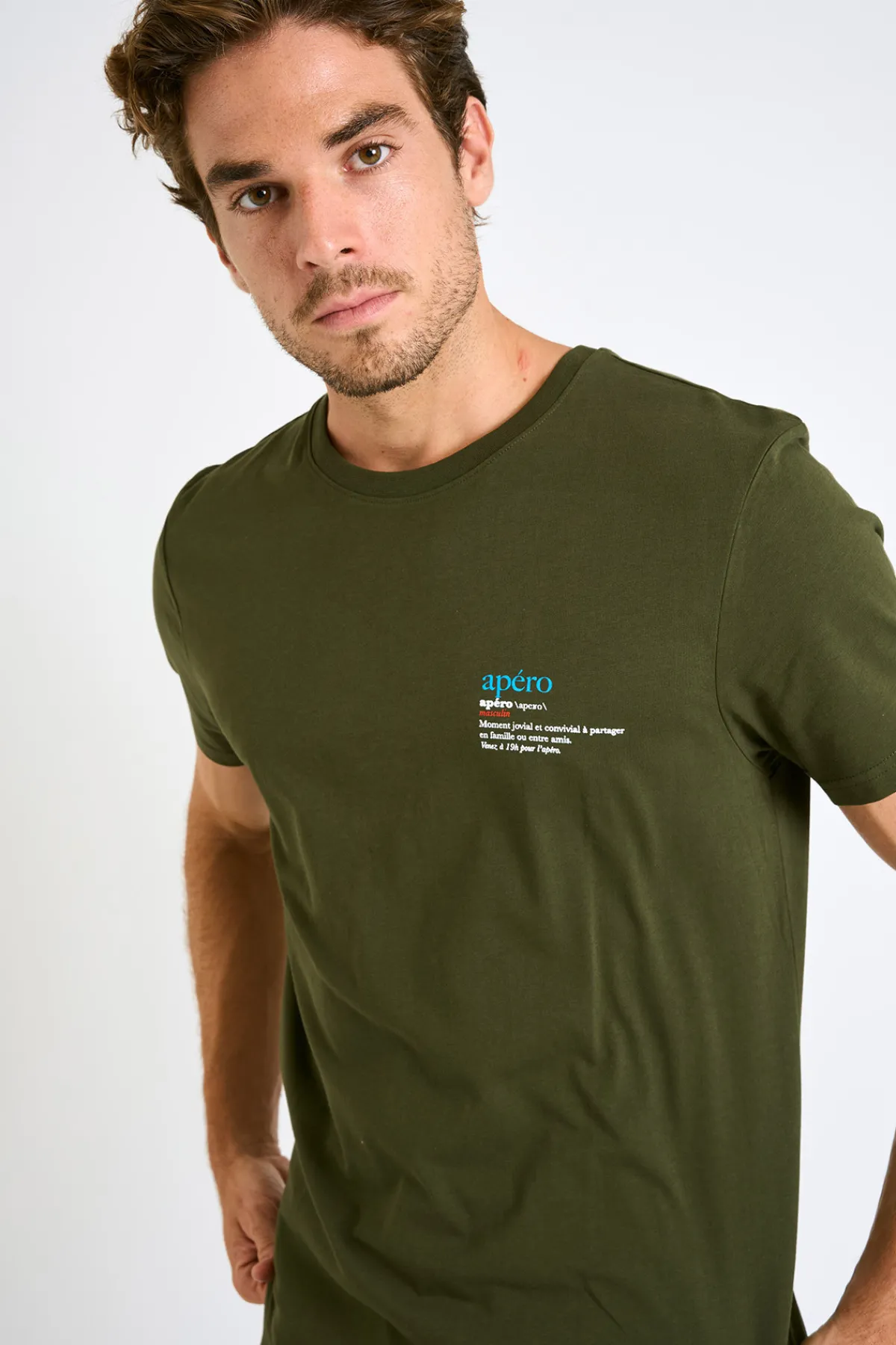 Cala 1789 T-shirt homme kaki "Apéro" YANNAPE DICTIO New