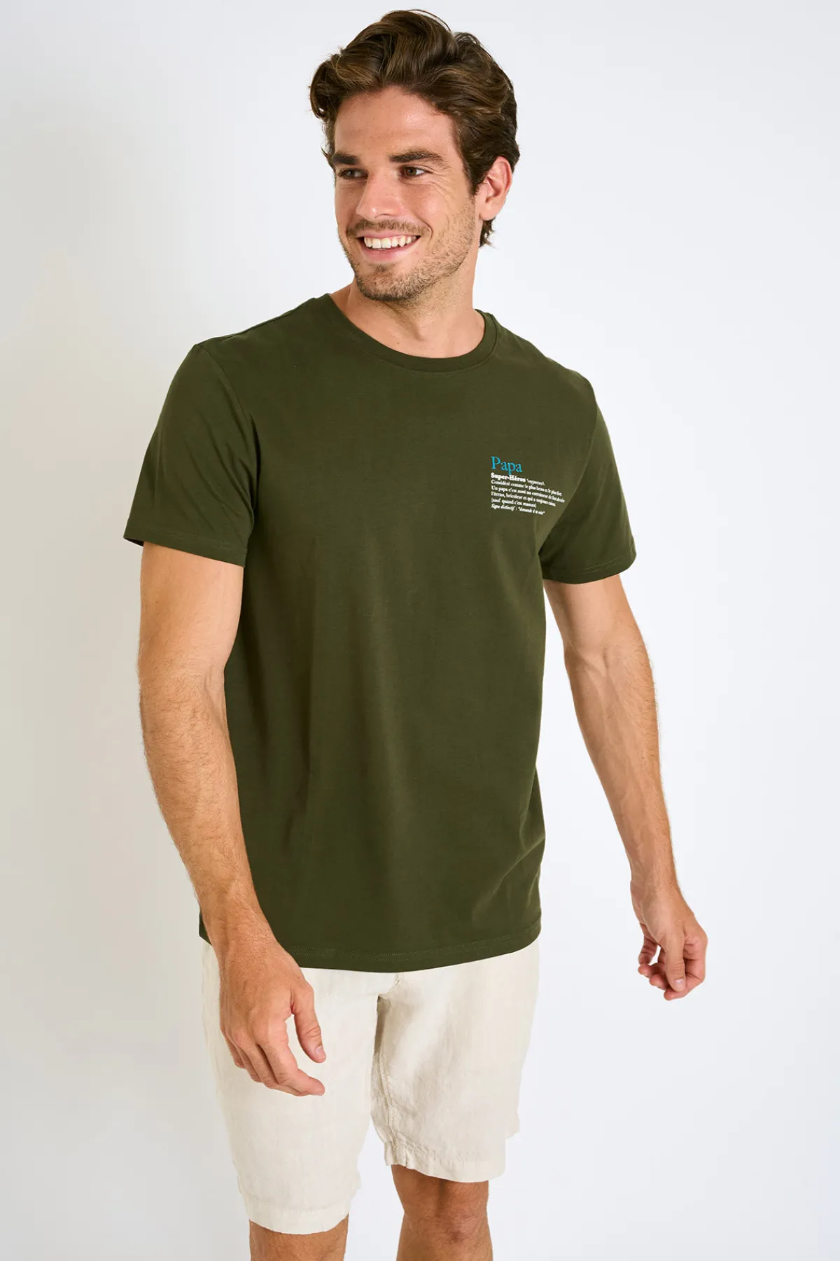 Cala 1789 T-shirt kaki manches courtes YANNPAP DICTIO Fashion