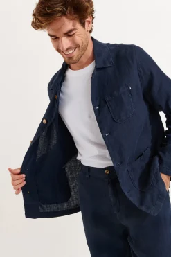 Cala 1789 Veste bleu marine en lin Olivier Lindye Online