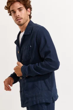 Cala 1789 Veste bleu marine en lin Olivier Lindye Online