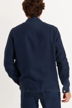 Cala 1789 Veste bleu marine en lin Olivier Lindye Online