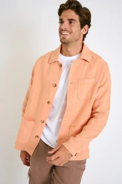 Cala 1789 Veste en lin corail OLIVIER LINDYE Sale