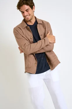 Cala 1789 Veste en lin taupe OLIVIER LINDYE Best