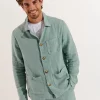 Cala 1789 Veste en lin vert d'eau OLIVIER LINDYE Clearance