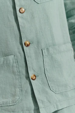 Cala 1789 Veste en lin vert d'eau OLIVIER LINDYE Clearance