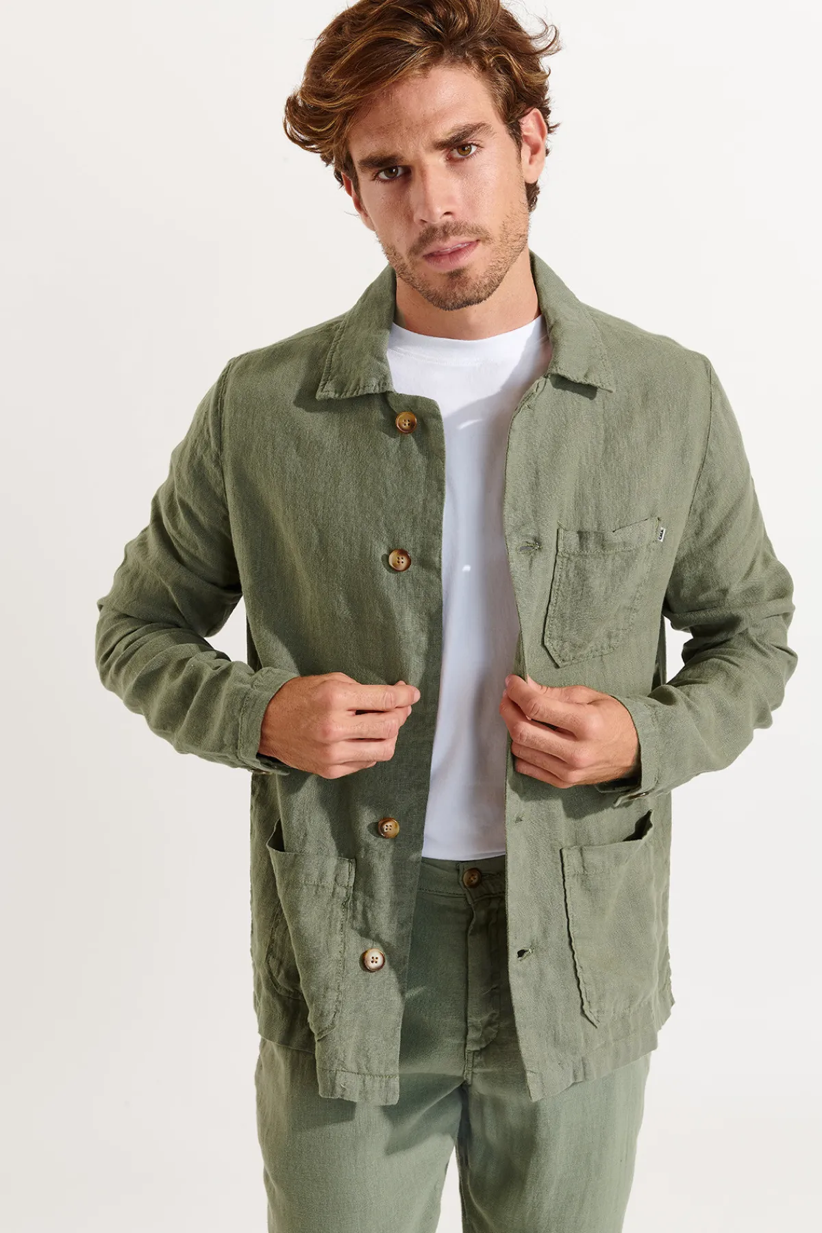 Cala 1789 Veste Kaki en lin Olivier Lindye Sale