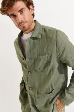 Cala 1789 Veste Kaki en lin Olivier Lindye Sale