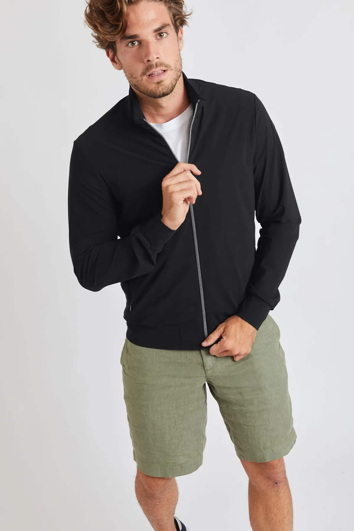 Cala 1789 Veste noire à zip Luc Lescada Discount