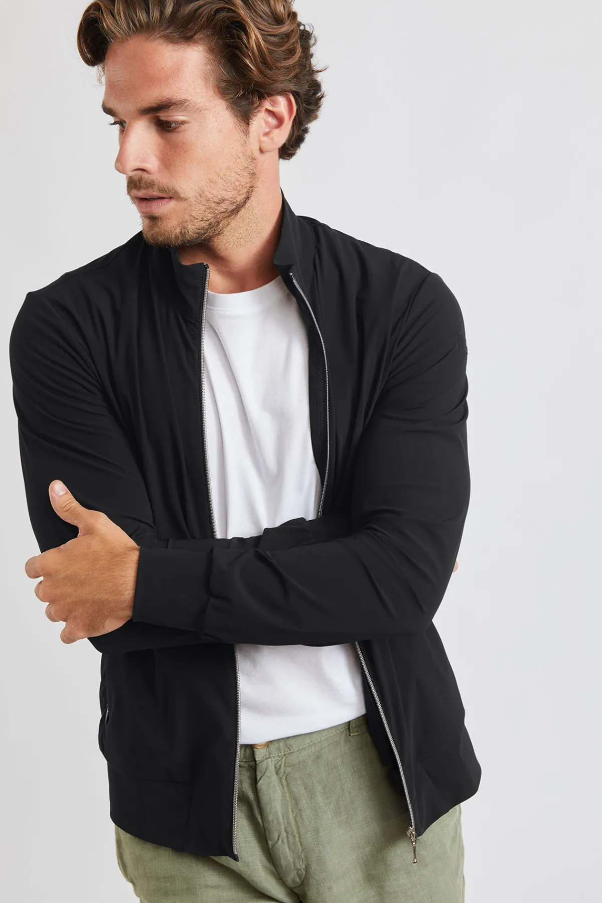 Cala 1789 Veste noire à zip Luc Lescada Discount
