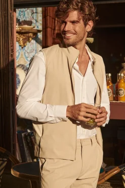 Cala 1789 Veste sans manches beige MARKUS TERLIZZI Discount