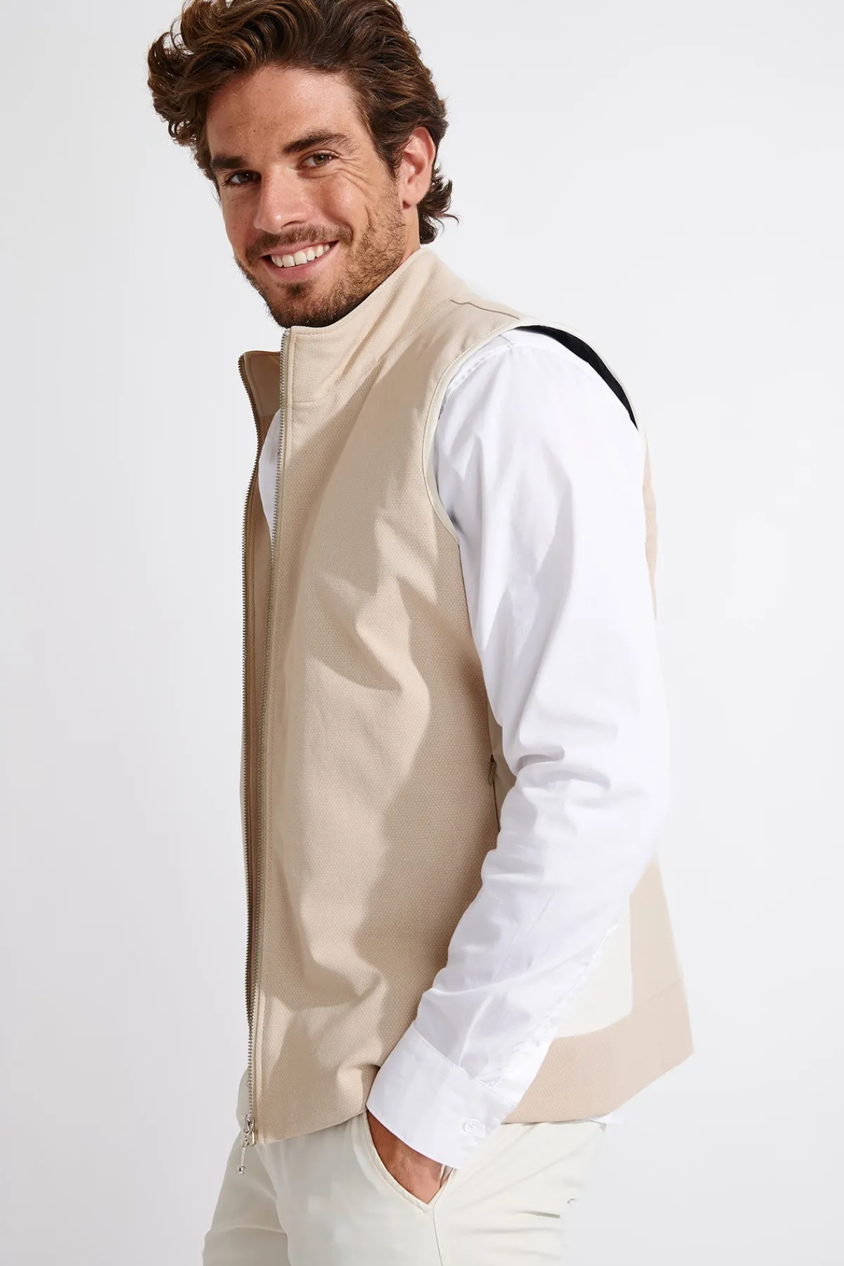 Cala 1789 Veste sans manches beige MARKUS TERLIZZI Discount