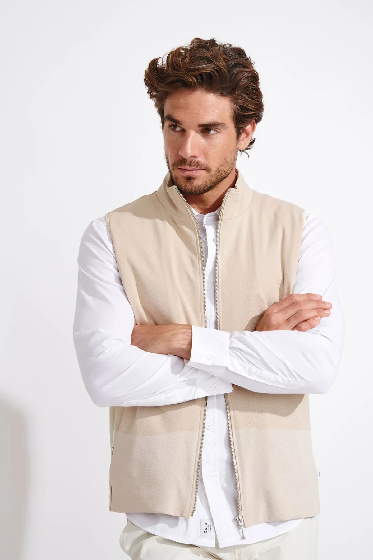 Cala 1789 Veste sans manches beige MARKUS TERLIZZI Discount