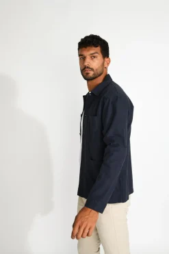 Cala 1789 Veste surchemise bleu marine EMILE CESANO Clearance