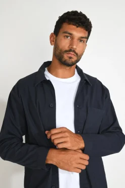 Cala 1789 Veste surchemise bleu marine EMILE CESANO Clearance