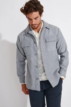 Cala 1789 Veste surchemise gris chiné LEONE VERSILIA Hot