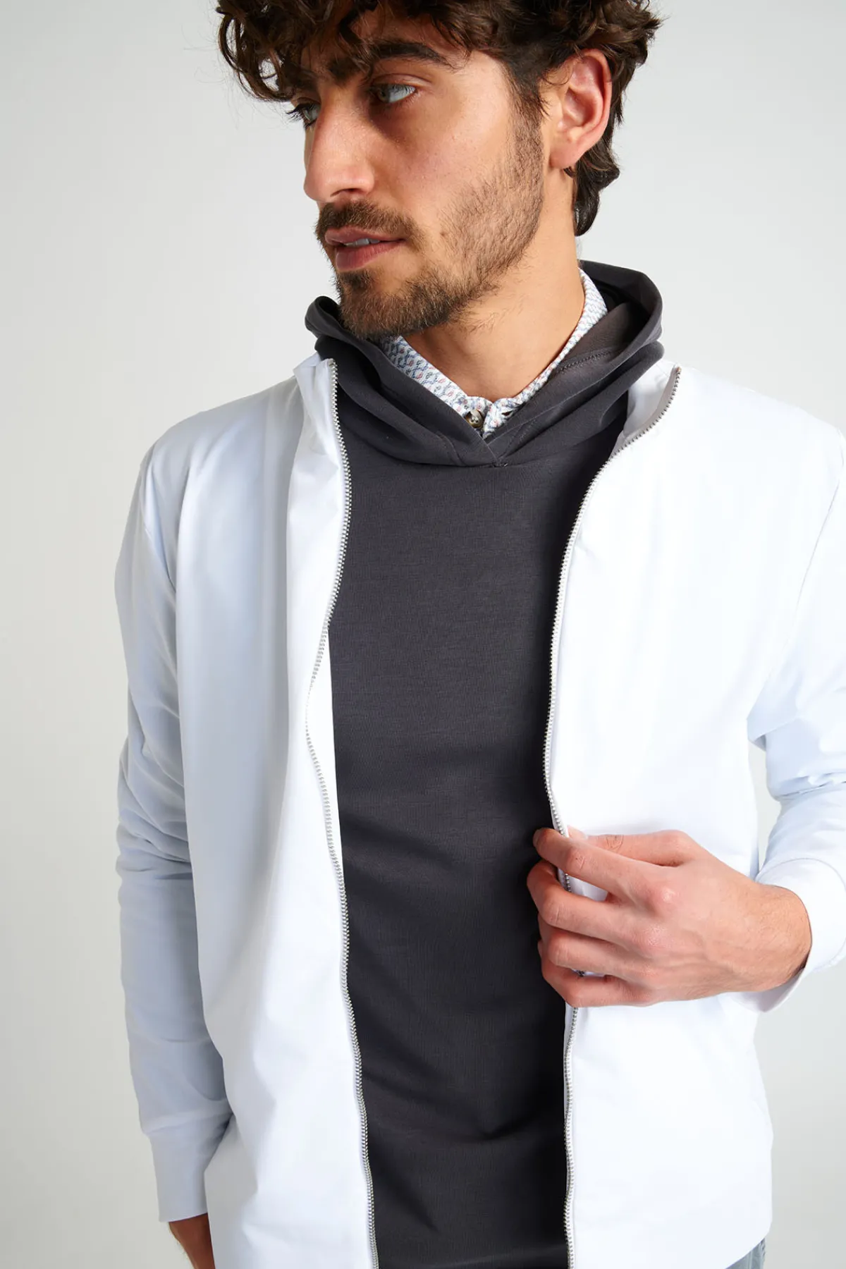 Cala 1789 Veste zippée blanche LUC LESCADA Online